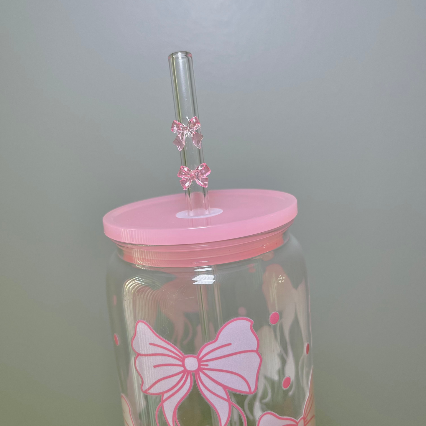 Pink Bow Tumbler Cup with Bow Straw - KesC & Co.