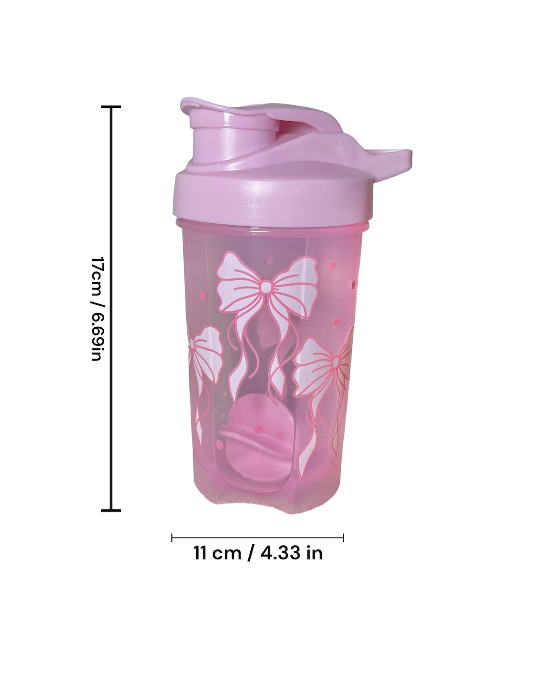 Pink Bow Shaker Bottle - KesC & Co.