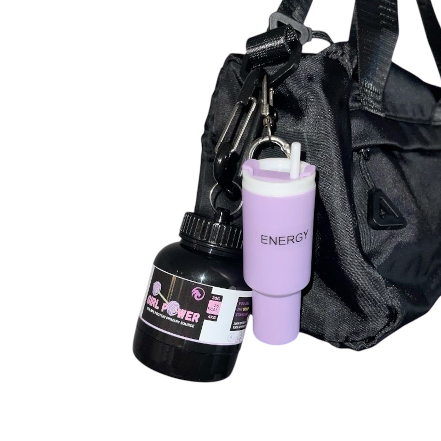 Girl Power Mini Protein Bottle and Mini Tumbler Keychain Cup Set - KesC & Co.